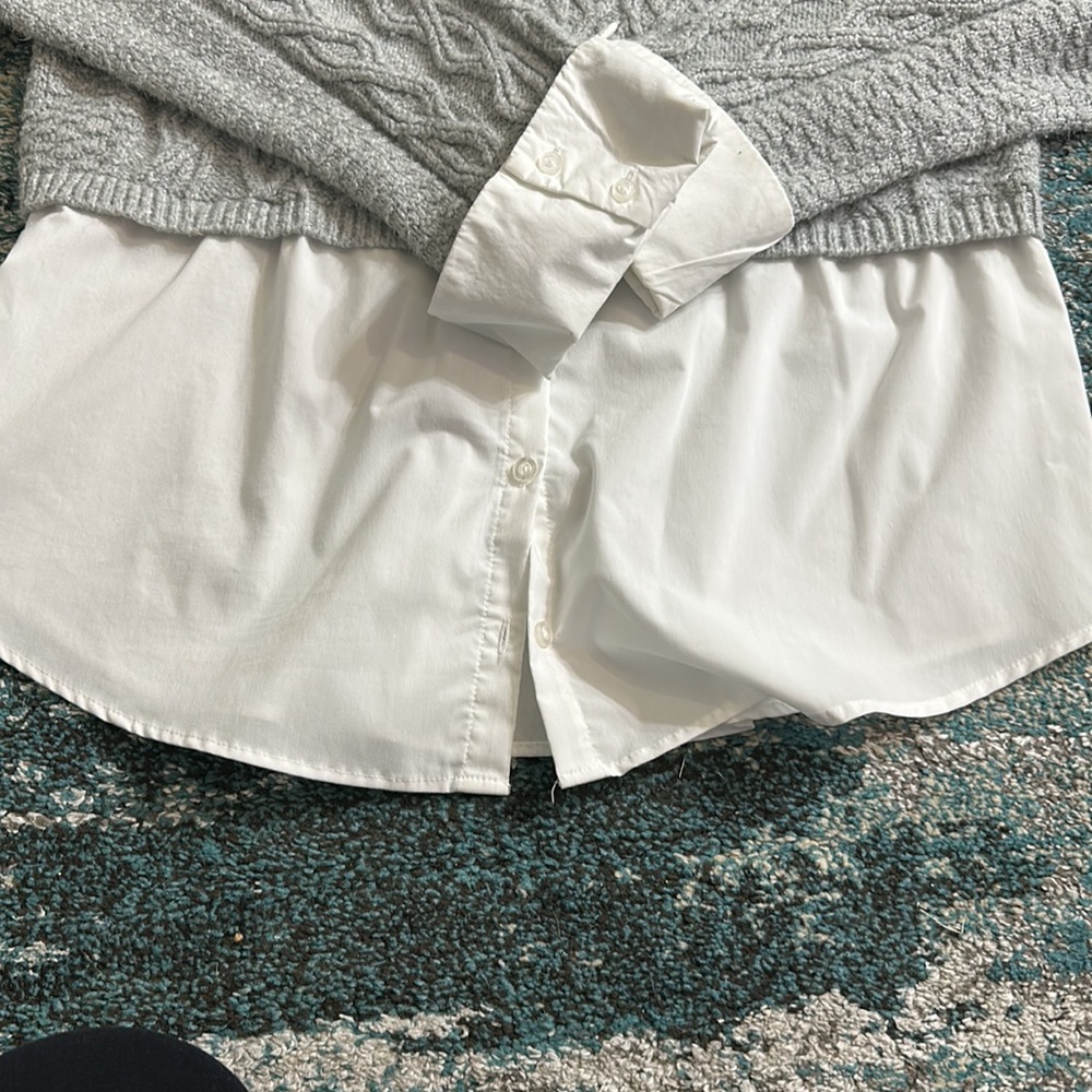 Anthropologie Maeve Women's Cable-Knit Layered Sweater - Picture 5 of 11